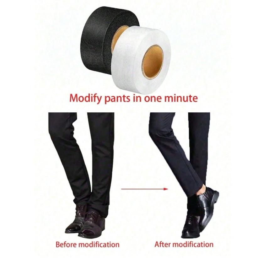 64M/roll Iron-On Hemming Tape Non-woven Double-side Interlining Adhesive for Jean Clothes Length Shorten Home DIY Sewing Tool