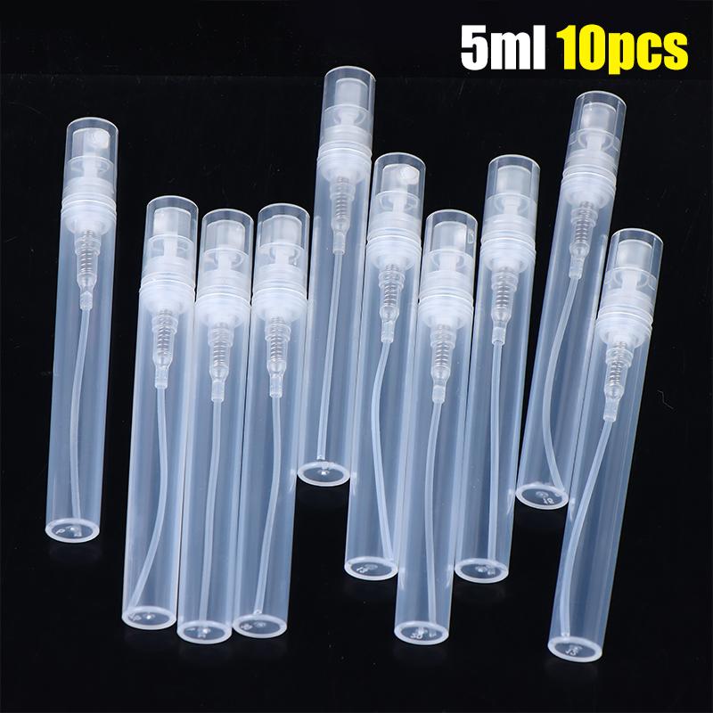 10 Stück 2/3/5 ml Mini Klare Kunststoff Leere Parfümflasche Nachfüllbare Sprühflasche Zerstäuber Behälter Damen Reise Parfümflaschen