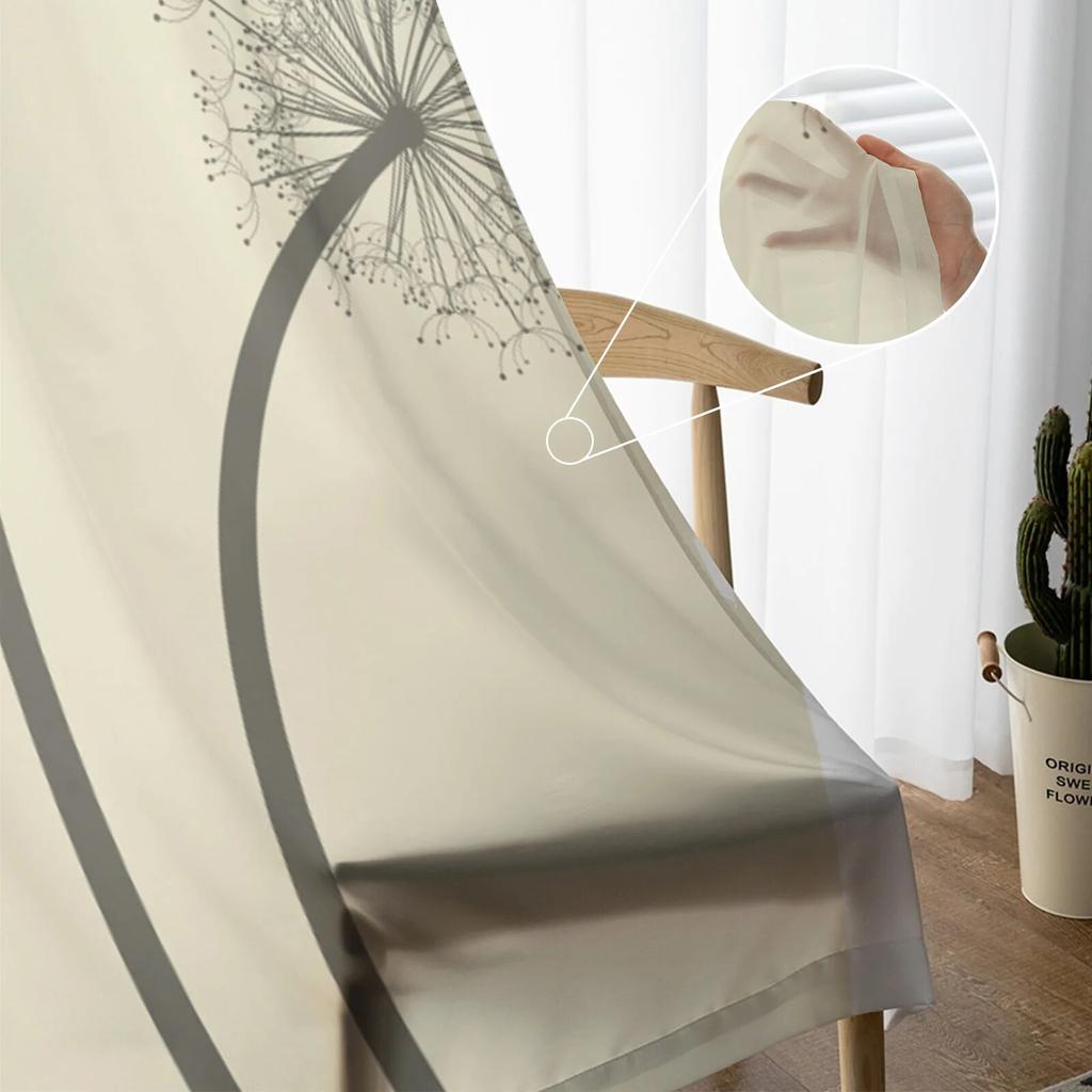 Dandelion Dragonfly Sheer Curtains Window Curtains For Living Room Bedroom Blinds Kids Room Home Decor