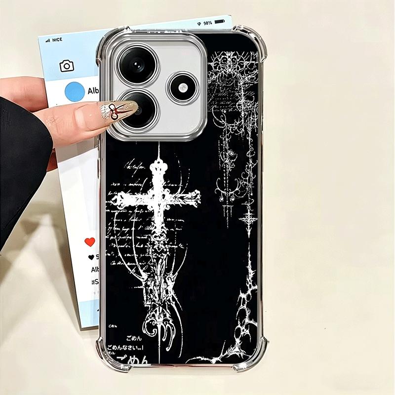 Gothic Cyber Sigil Cross Soft Phone Case For Xiaomi Poco X7 X8 Pro Max X6 X5 X3 F8 Ultra F7 M8 M7 M5S Redmi 15C 15A 15 14C 13C 1