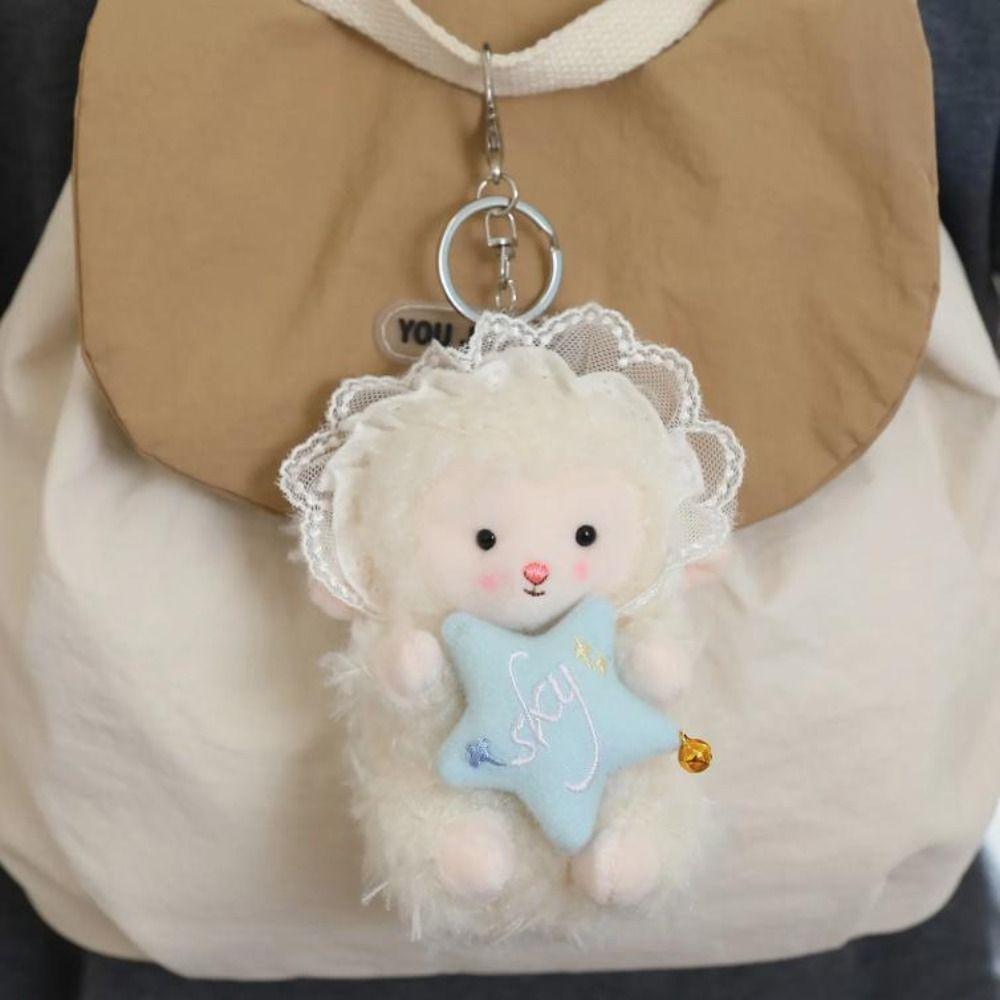 Soft Little Lamb Dolls Pendant Kawaii Fluffy Sheep Keyring Cartoon Lamb Plush Keychain  Ornaments