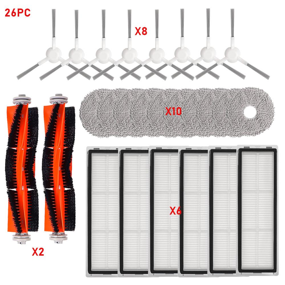 For Xiaomi S10+ S10 Plus B105 S20+ S20 Plus B108GL Robot Vacuum Cleaner Accessories Roller Side Brush Hepa Filter Mop Cloths