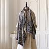 Imitation cashmere leopard print scarf women's fashion versatile retro cream style warm scarf shawl W