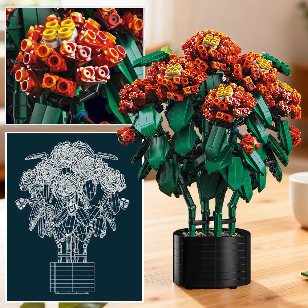 High-Quality 1614Pcs High-Difficulty High-Quality Block High-Quality Flower High-Quality Pot - High-Quality Home High-Quality Decor High-Quality &