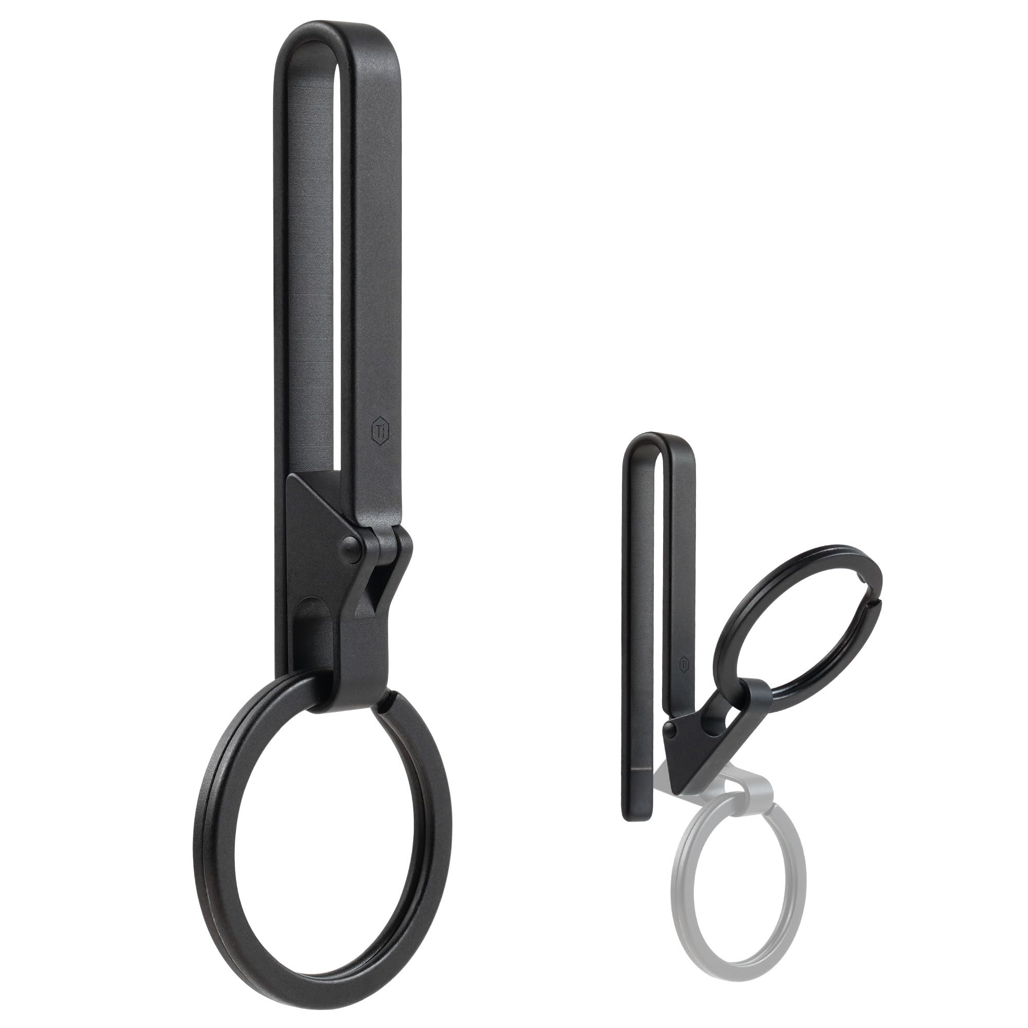 

KeyUnity KM23 Титановый брелок с кольцом для ключей и клипсой для подвешивания на ремень, Черный, Легкий, Водонепроницаемый, Коррозионно-стойкий, Стильный,