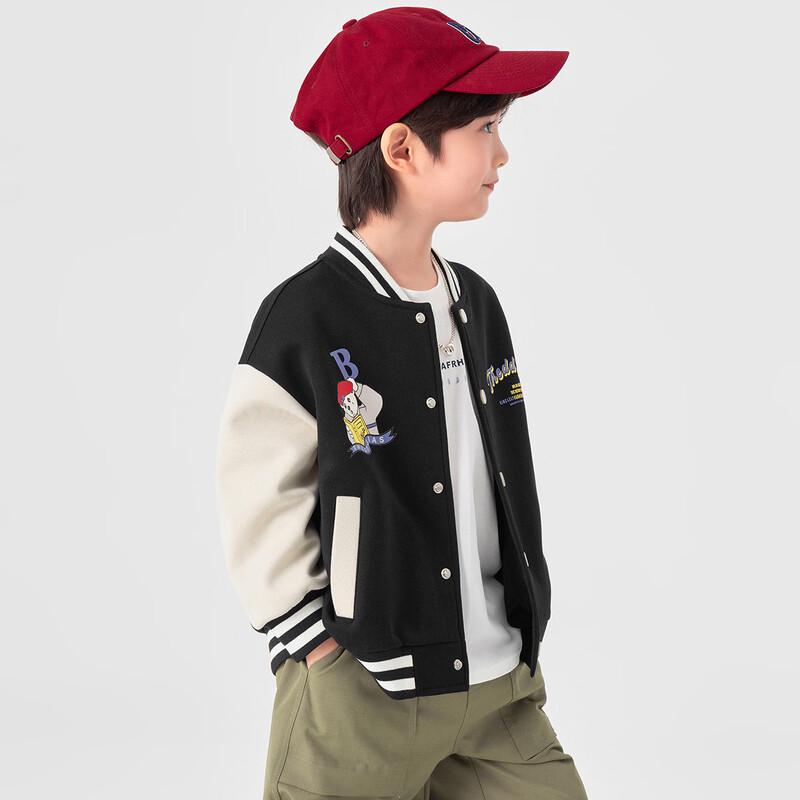 Duoduojia Boys' Color-block Baseball Jacket