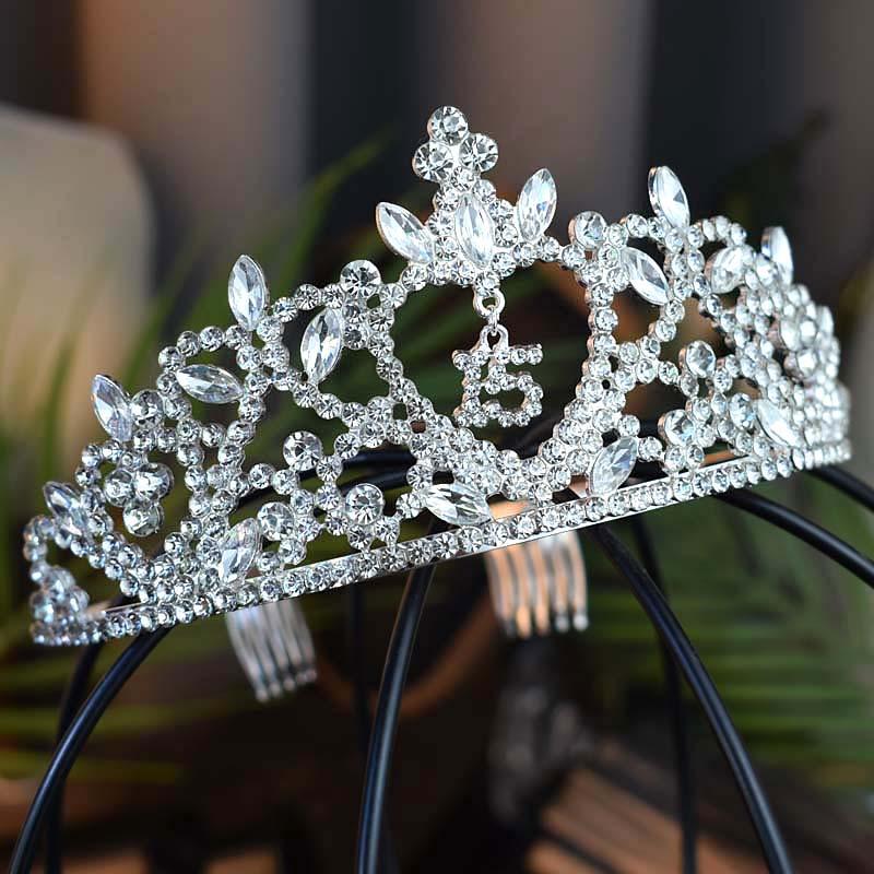 European and American Fashion Headbands  Rhinestone Crowns Princess Birthday Crowns  Coming of Age Party Headwear  High Appearance Level