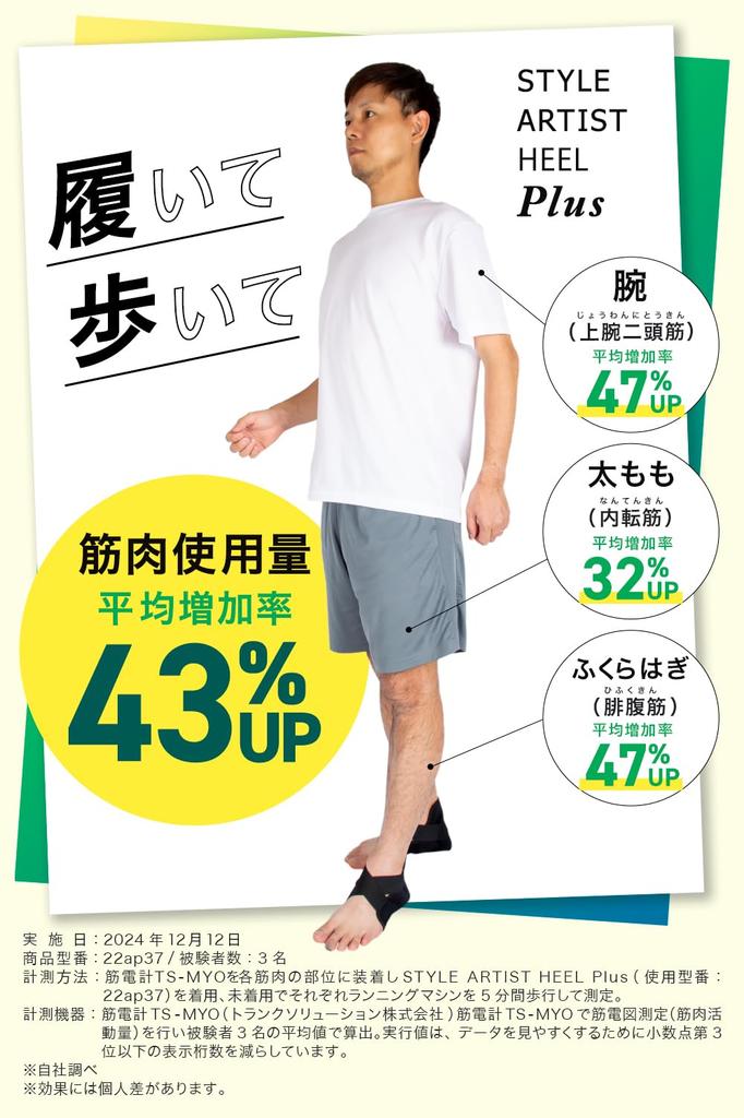 apprecia Heel Ankle Shock Heel Posture Standing Strength 3 Sizes 1 Pair and Expert-Supervised Support, Support, Absorption, Anti-Slip, Care,