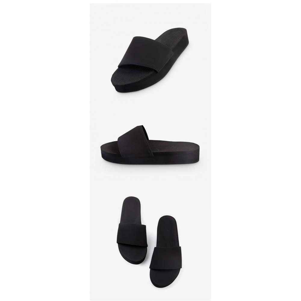 Indosol Plattform-Slipper Schwarz