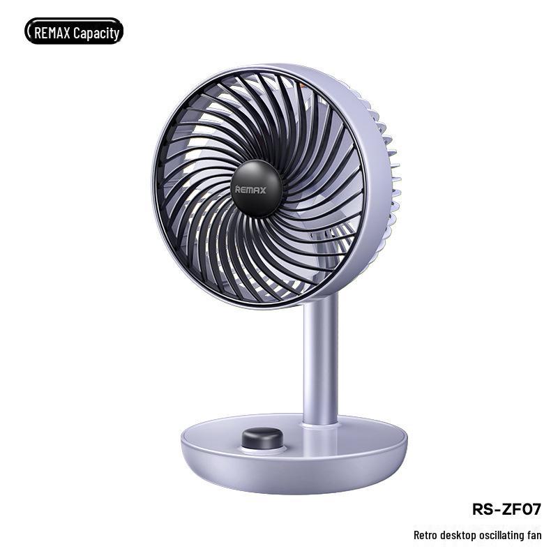 Remax Перезаряжаемый ретро-вентилятор Shaking Head с таймером — долговечный и компактный RS-ZF07