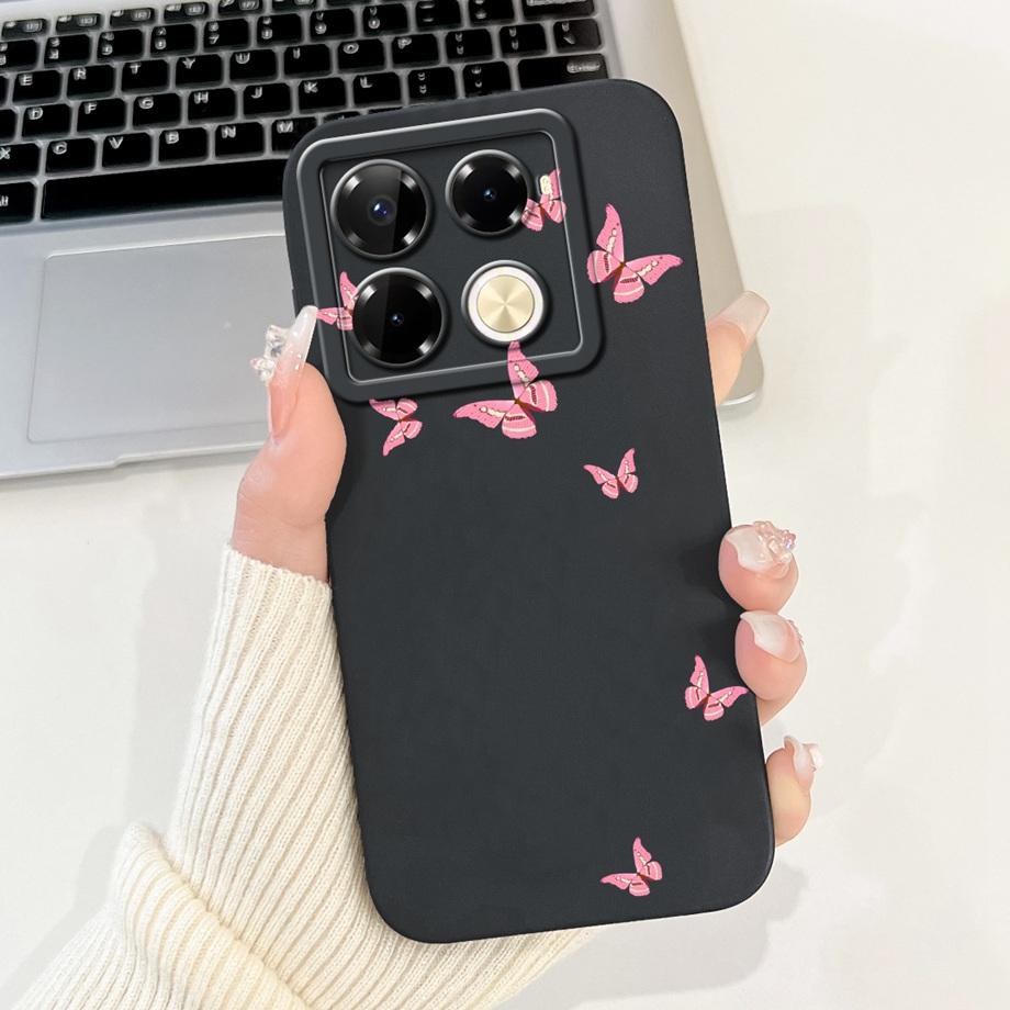 Soft TPU Candy Silicone Phone Case For Infinix Note 40 Pro Plus Note 40 4G 5G Back Cover Note40 4G Bumper Flower Girl Fashion