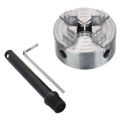 4 Jaw Lathe Chuck Wood Lathe Chuck Wood Turning Clamp  Zinc Alloy Silver Milling Drilling Tool Threaded Back for Machine