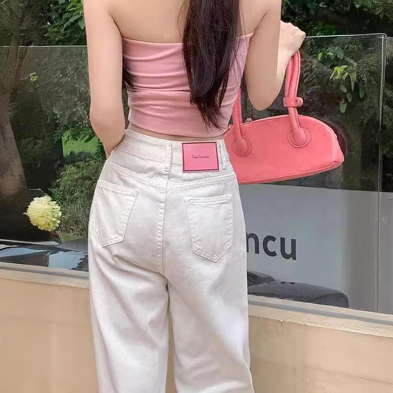 

Women s White High Waist Wide-Leg Jeans - Spring/Autumn 2024 Collection Small світло-синій колір