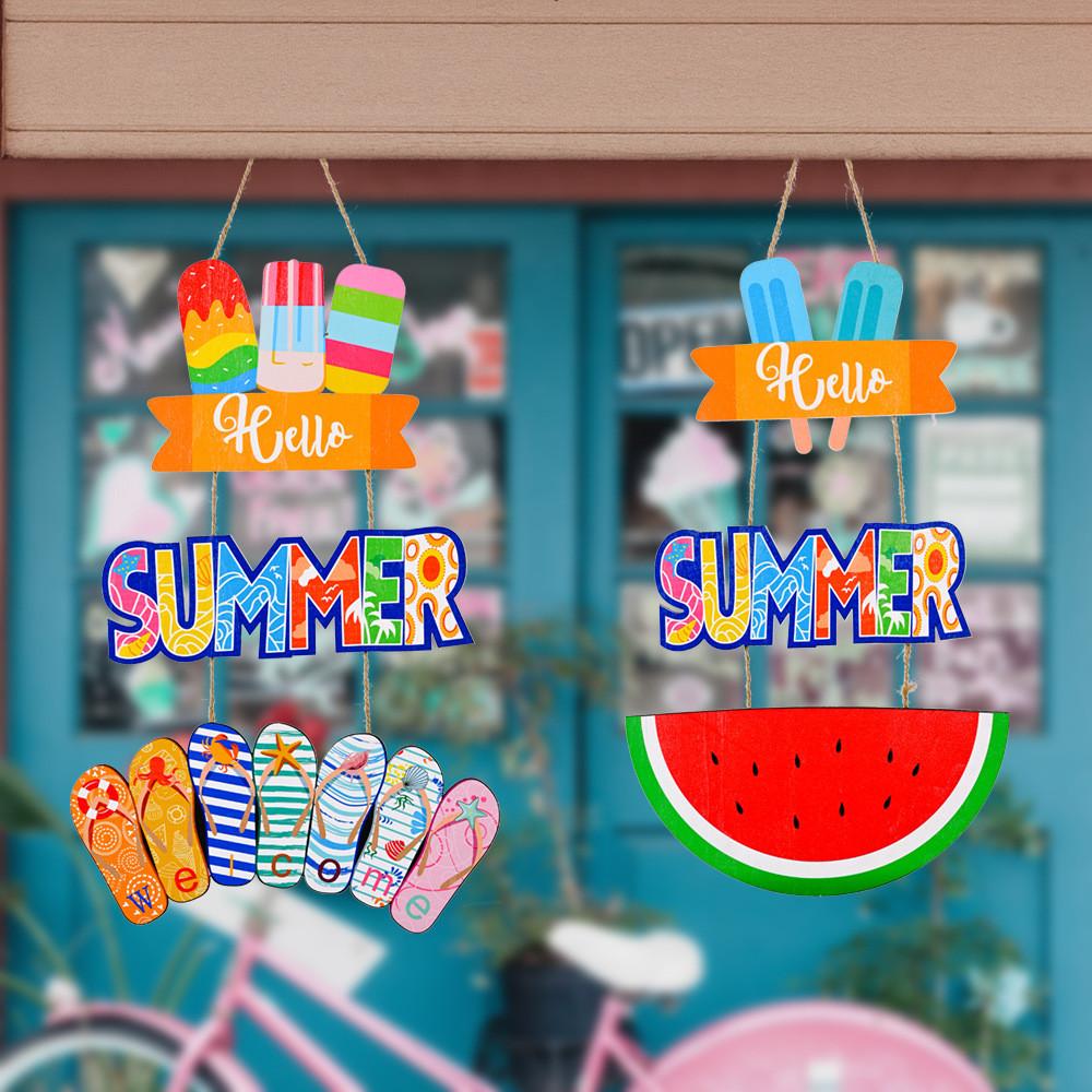 Vibrant Summer Wooden Decorative Hangings For Stylish Beach House Decor Ideas