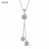 2026 Hot Selling S925 Sterling Silver Moissanite Tassel Pendant Necklace Women's Collarbone Chain Luxury Claw Gift