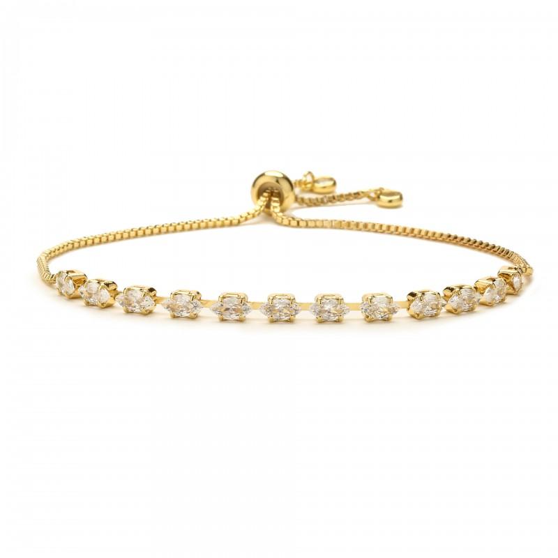 Geometric CZ Crystal Bracelet Women Men Colorful Zirconia Adjustable Chain Jewelry INS Style