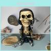 Atemberaubende Mechanischer Sensenmann Skelett Figur Halloween Deko Kunstharz Handwerk Für Zuhause