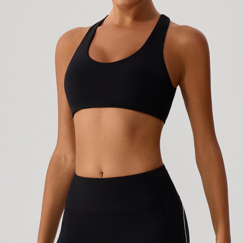 Women S Cross Heart Sleeveless Padded Yoga Bra For Workout