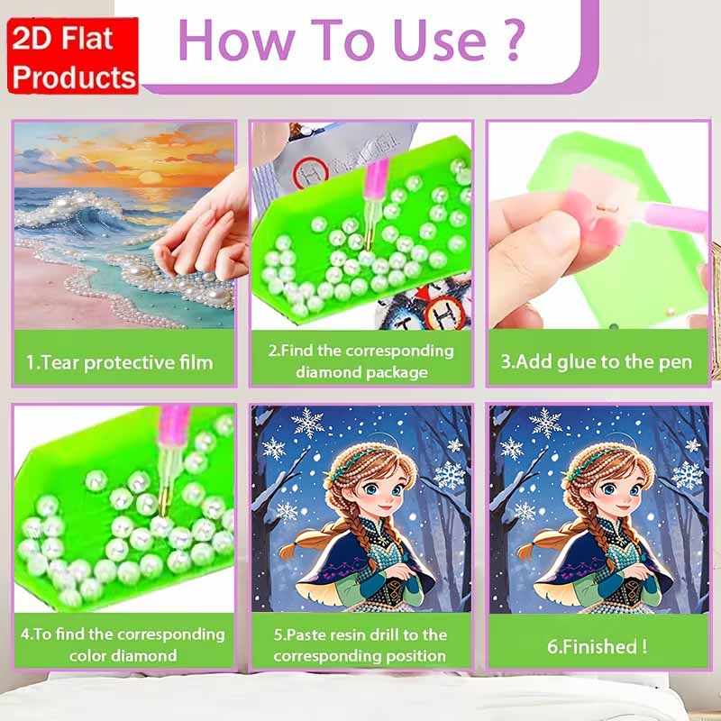 Disney Pearl Art Frozens Anna 5D DIY Pearl Picture Craft Kit Ideal Gift for Adults  Beginners | Creative Home Decor