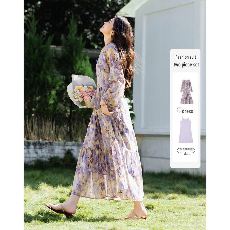 Женское весеннее элегантное платье-миди А-силуэта с принтом Demana S