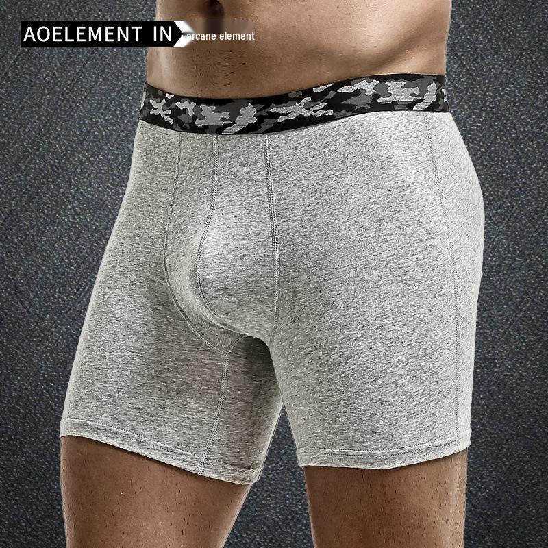 Men's Anti-Friction Cotton Boxer Briefs - Large Size, Breathable for Sports and Running