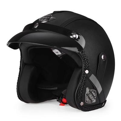 Retro Cruise Motorcycle Helmet Men's and Women's Four Season Universal Electric Motorcycle Half Helmet 3/4 Helmet Motor Safety