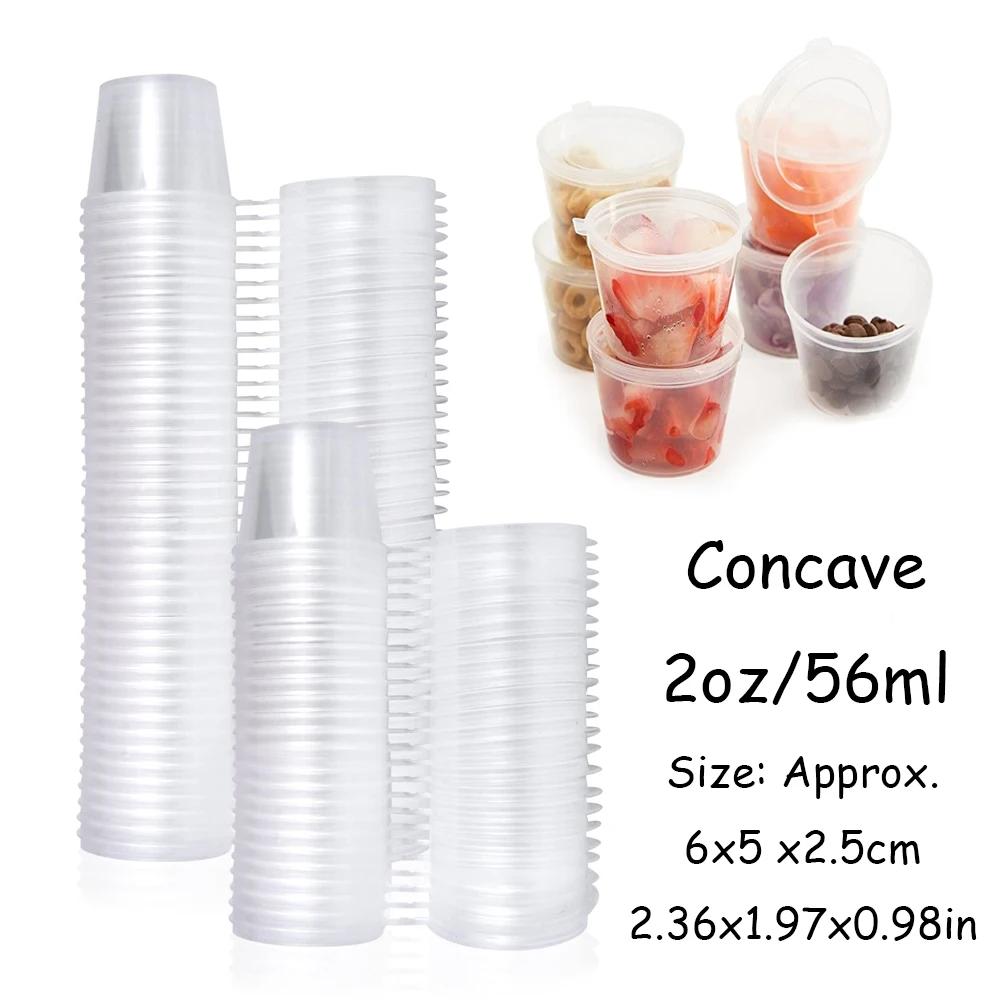50-100Pcs Clear Plastic Sauce Jars with Lids Small Sauce Cup Disposable Food Containers Sauce Pots for Kitchen Food Storage