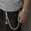 Turquoise & White Textured Cross Tag Pants Chain Ornament