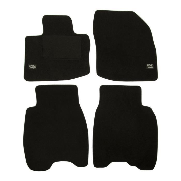 Tapis de sol - Honda - Civic 3-5D - Velours noir - 4 pièces - Antidérapant - Sur mesure