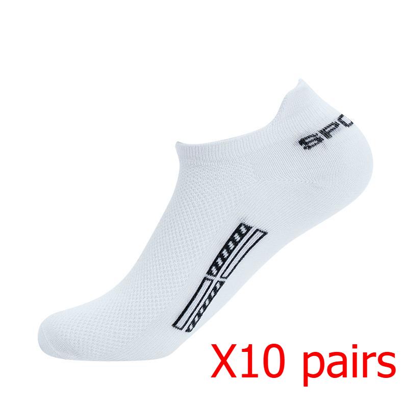

Мужские носки до щиколотки, дышащие хлопковые спортивные сетчатые повседневные спортивные тонкие короткие носки больших размеров 10 pairs белый
