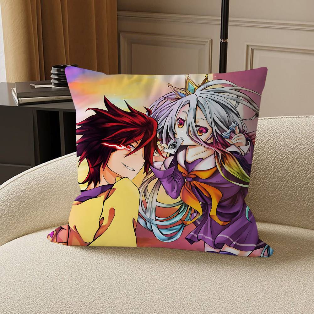 Anime N-No Game No Life Pillow Cover Sofa Cushion Cover Home Room Decoration Children Gift