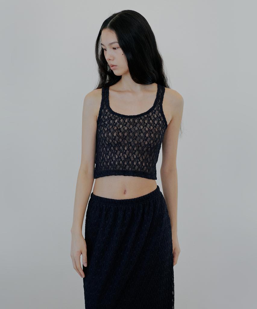 NUAKLE Lace Sleeveless_Charcoal