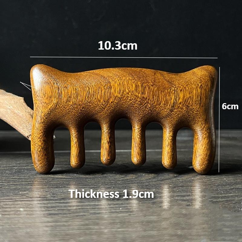 Natural Wooden Scalp Massage Comb, Meridian Stimulating Gua Sha Tool for Women Hair Care at Home