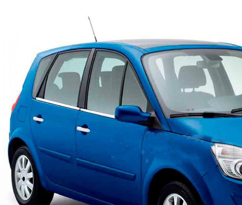 

Зовнішня окантовка скла (4 шт, нерж) для Renault Scenic 1998-2003 рр.
