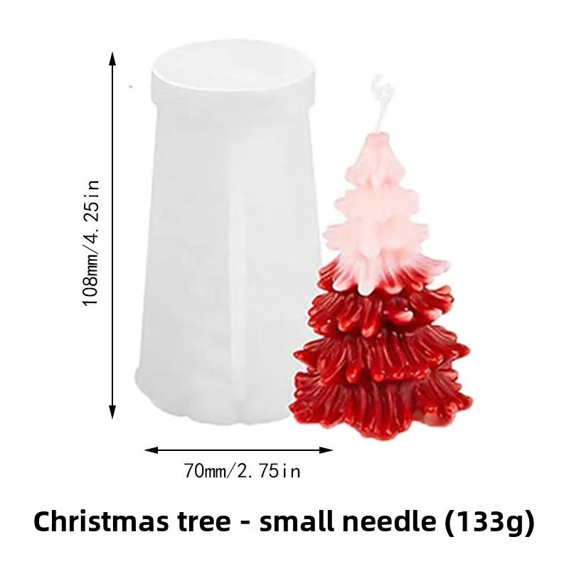 DIY 3D Christmas Tree Silicone Mold Resin Epoxy Small Irregular Pine Needle Tree Craft Candle Making Kit Holiday Decor