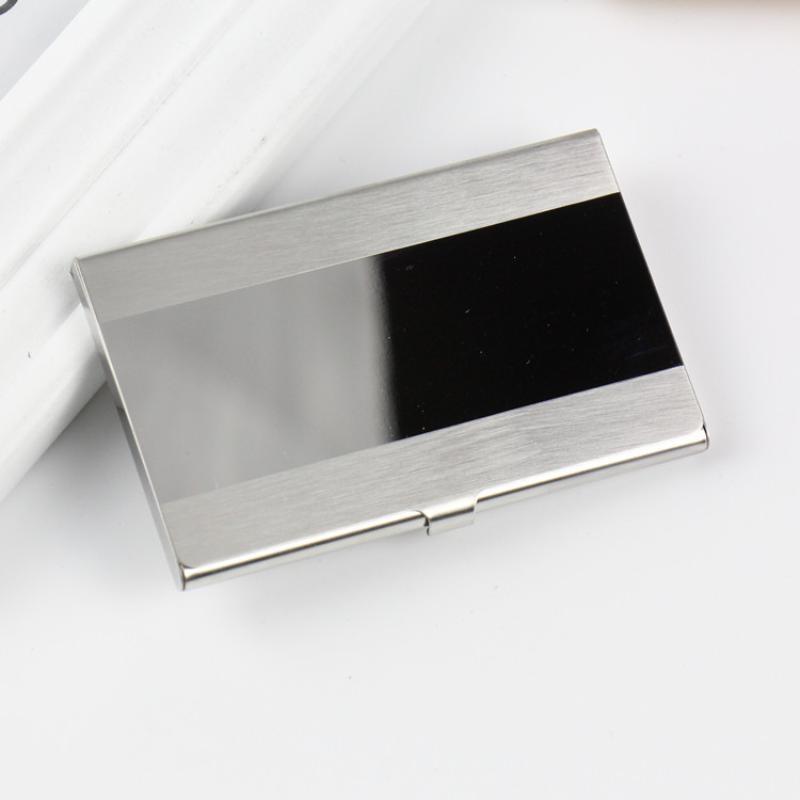 Water-Resistant Stainless Steel Business Card Holder Slim Silver Metal Pocket Case for Men Women Client Meeting Office Carry
