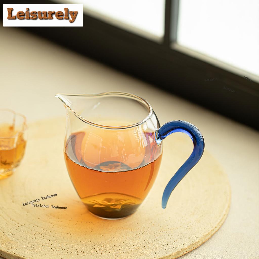HOYIHM 111ml High Borosilicate Flower Glass Tea Pitcher Divide Tea Cha Hai Dispenser Justice Cup Fair Mug Tableware Accessories