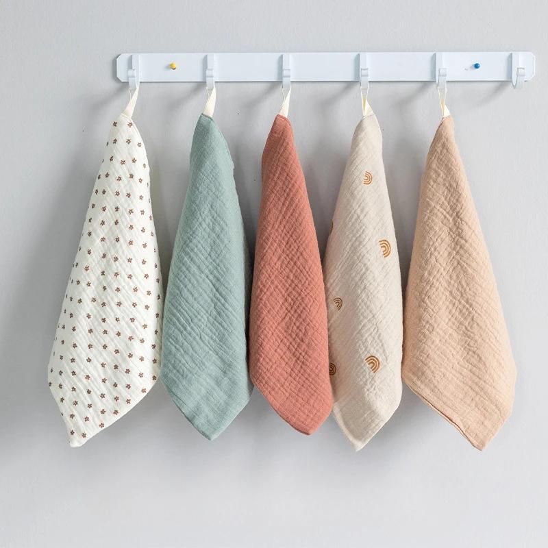 5PC Baby Towel Newborn Stuff Muslin Square Towels Infant Newborn Hand Bath Shower Face Towels Soft Cotton Gauze Baby Washcloth