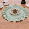 Cotton Ruffled Placemat Simple Round Napkin Everyday Use Heat-Insulating Placemat  Kitchen