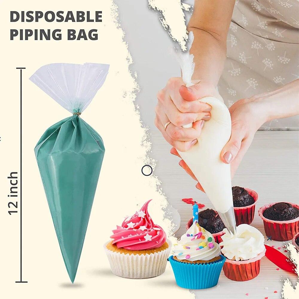 100 bucă pungi de unică folosință pungi de patiserie glazură fondant prăjitură cremă pungă pentru decorarea produselor de patiserie prăjituri instrumente de coacere