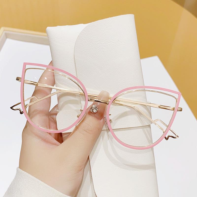 Oversized Cat Eye Eyeglasses for Women Anti Blue Light Blocking Optical Eyeglasses Trendy Sweet Retro Decor Eyewear