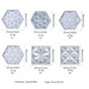 Diy Crystal Epoxy Hexagon Square Coaster Mirror Silicone Mold Dish Tray Mold for Casting with Resin Concrete Cement