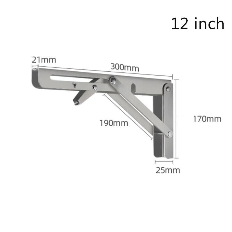 8/10/12/14 Inch Heavy Duty Stainless Steel Folding Bracket Adjustable Wall Mount Table Desk Furniture Support 1 Pack