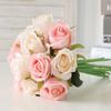 12 Head Artificial Rose Bouquet Plastic Fake Flowers Simulation Rose Flower  Birthday Decor