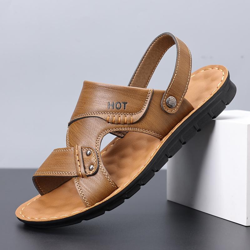 

Мужские сандалии летняя одежда новые повседневные для вождения двойного назначения пляжные папины дезодоранты классные тапочки наступая на дерьмо 44 хаки