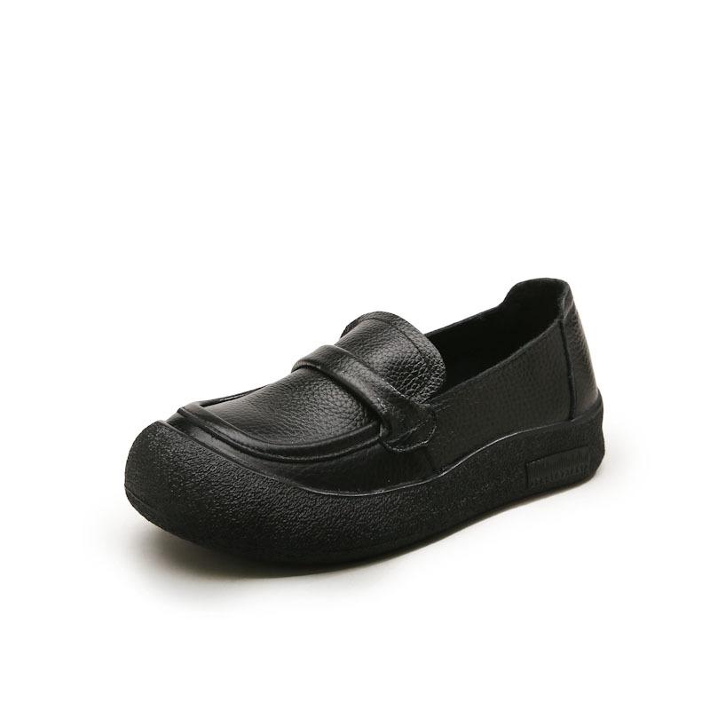 The first layer of cowhide retro soft-soled single shoes, spring and autumn new comfortable and non-slip thick-soled women's shoes are lightweight