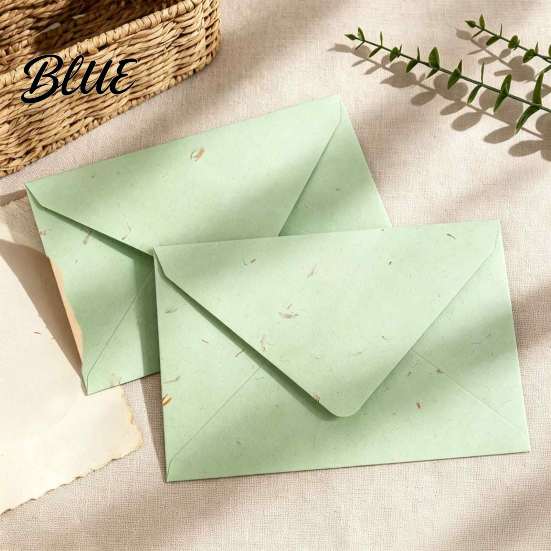 Handmade Paper Envelopes with Real Petals 10PCS Petal Art Envelopes, Floral Texture Design, Thick Western Style for Wedding Invitations Stationery,