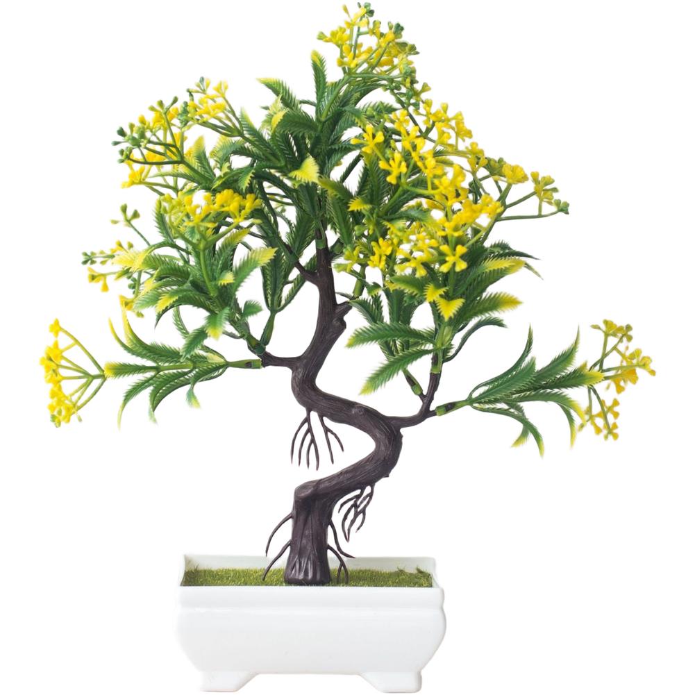 Artificial Flower Potted Plant Plastic Bonsai Fake Pine Tree Indoor Plastic Simulated Tree Potted Plants Table Potted Ornaments