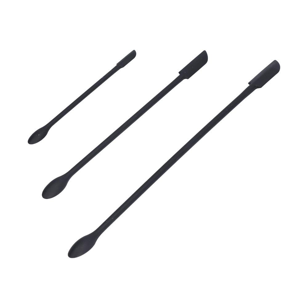 3pcs Long Handle Silicone Spatula Set Double Head Spatula Beauty Product Scraping