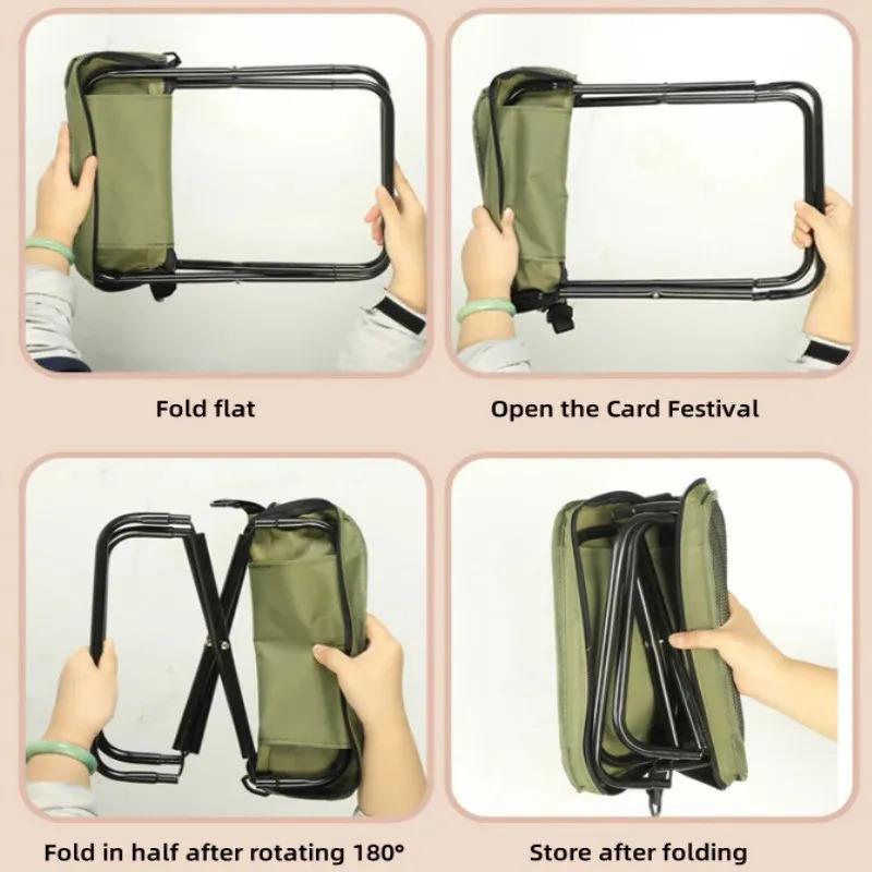Outdoor foldable stool portable backpack stool with lightweight mini carry outdoor camping chair, fishing stool, picnic stool